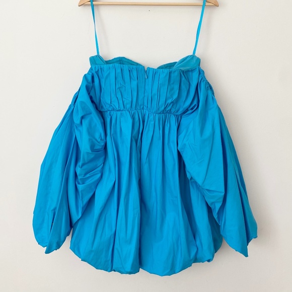ASOS  cotton ruched bandeau mini dress - Picture 7 of 7